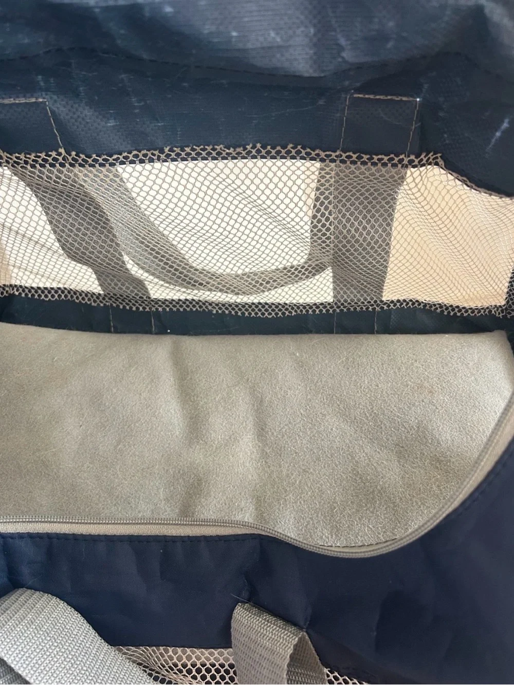 Navy Blue Pet Carrier Travel Bag with Mesh Panels